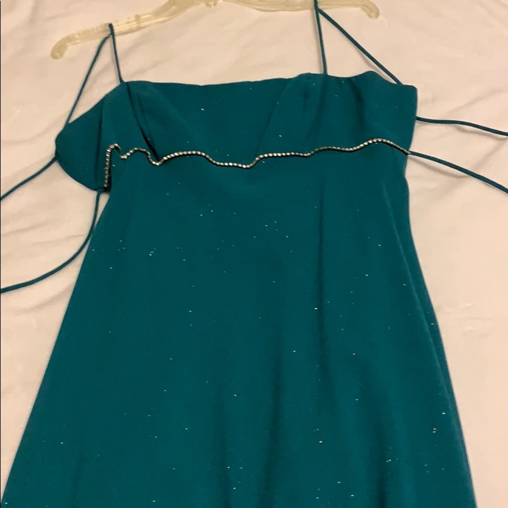 Teal floor length gown